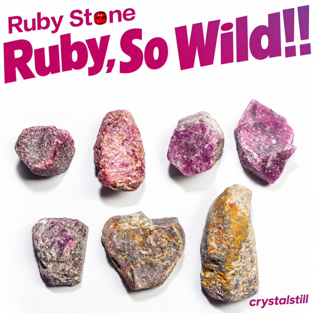 Natural Ruby Rough Stone | Raw Red Corundum Crystal Specimen