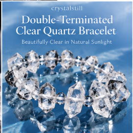 Natural Double-Terminated Clear Quartz Bracelet | Raw Crystal Bracelet