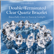 Load image into Gallery viewer, Natural Double-Terminated Clear Quartz Bracelet | Raw Crystal Bracelet