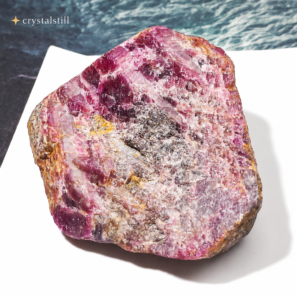 Natural Ruby Rough Stone | Raw Red Corundum Crystal Specimen