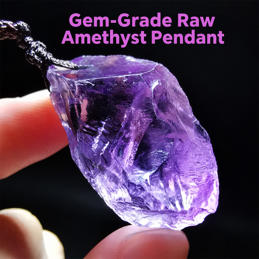 Natural Raw Amethyst Pendant