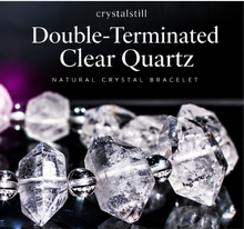 Load image into Gallery viewer, Natural Double-Terminated Clear Quartz Bracelet | Raw Crystal Bracelet