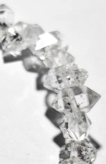 Natural Double-Terminated Clear Quartz Bracelet | Raw Crystal Bracelet