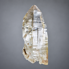 #328 Ice-Clear Himalayan Quartz Point — Etched Striations