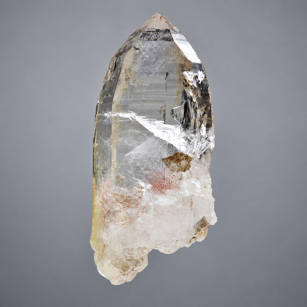 #328 Ice-Clear Himalayan Quartz Point — Etched Striations