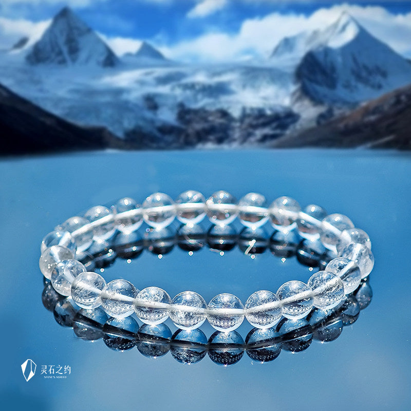 Himalayan White Quartz Bracelet — Genuine Ice-Clear Beads