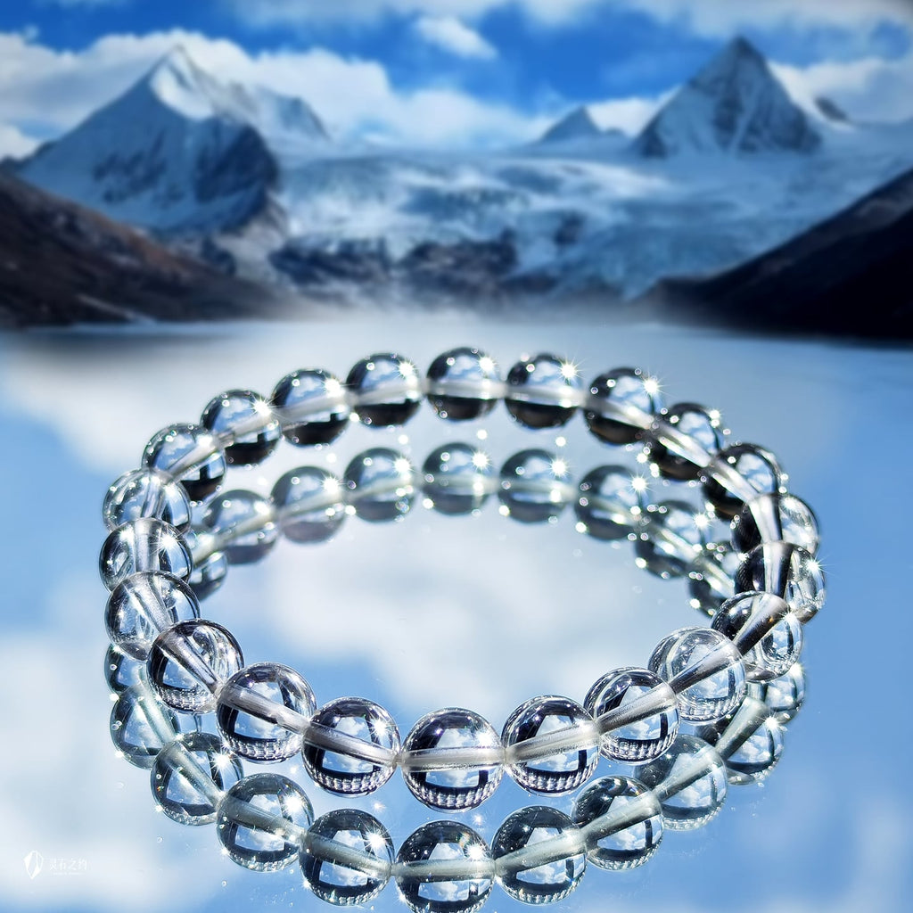 Himalayan White Quartz Bracelet — Genuine Ice-Clear Beads