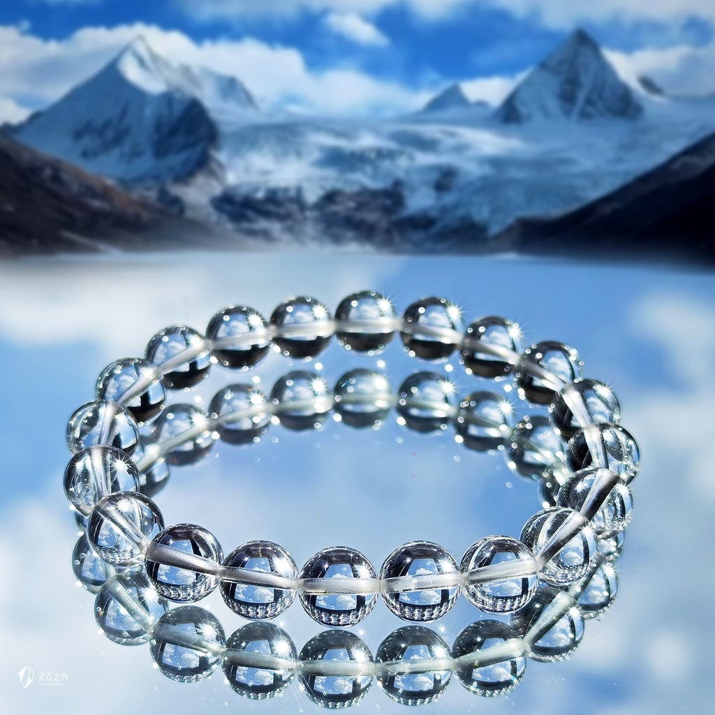 Himalayan White Quartz Bracelet — Genuine Ice-Clear Beads